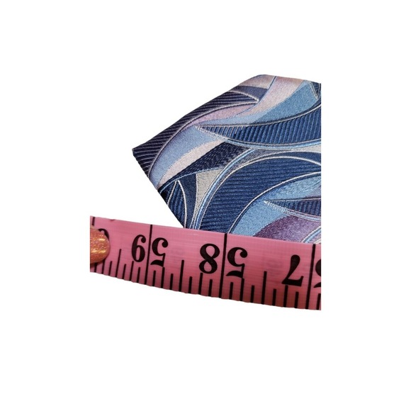 CONCEPTS by Claiborne Men's Silk Necktie Blue Multi Geometric 100% Silk Abstract - Picture 10 of 12